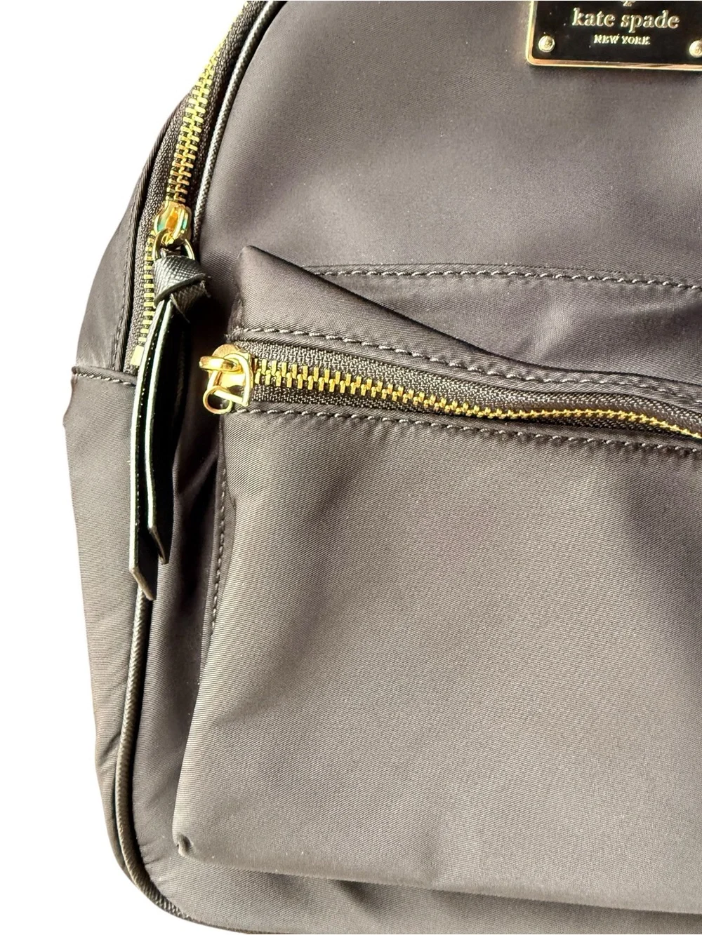 kate spade black nylon mini backpack with gold hardware - Picture 2 of 7